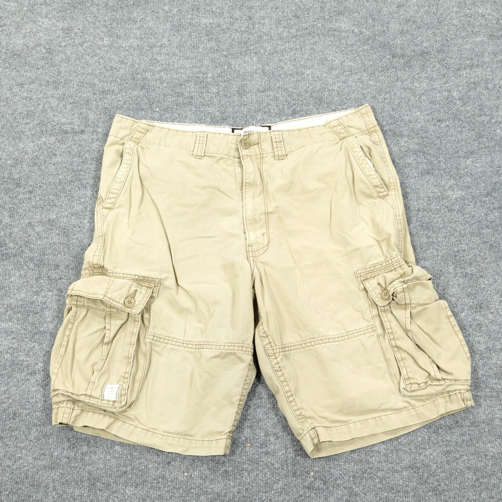 Levi's Signature Cargo Shorts Mens 40 Khaki Cotton Multi Pocket Utility Casual